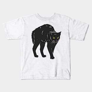 Angry black cat Kids T-Shirt